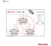 Brembo Brake Pad Set P 61 119 - Front Axle - Fits Citroën, Peugeot, Ford