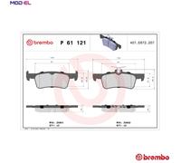 BREMBO P 61 121 Brake pad set