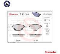 BRAKE PAD SET DISC BRAKE P 61 124 FOR PEUGEOT 3008/SUV 308/Hatchback/Van/II/SW