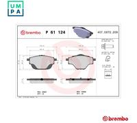 Brembo Brake Pads P 61 124 – Rear Disc Brake – For Citroën, Peugeot, Opel, DS, Vauxhall