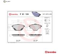 Brembo Brake Pads P 61 124 – Rear Disc Brake – For Citroën, Peugeot, Opel, DS, Vauxhall