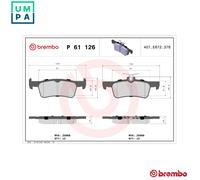BREMBO P 61 126 Brake pad set