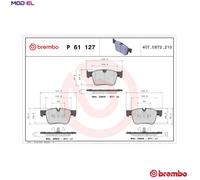 BRAKE PAD SET DISC BRAKE P 61 127 FOR PEUGEOT 308/SW/II/Van/Hatchback CITROEN
