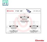 BREMBO P 61 127 Brake pad set