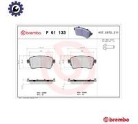 BREMBO P 61 133 Brake pad set