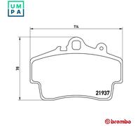 BREMBO P65007 Brake Pad Set Front Without Accessories For Porsche Boxster Cayman