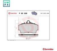 Brake pads P 65 008 BREMBO for PORSCHE BOXSTER 911 911 Convertible 911 Targa