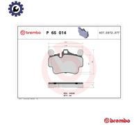 Brembo Brake Pads P65014 for Porsche Boxster Spyder, 911, 911 Convertible, Cayman