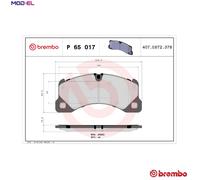 BREMBO P65017 Brake Pad Set Front Fits Porsche Cayenne Panamera Taycan VW