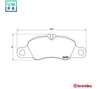 Brembo Brake Pad Set P65019 – Front Disc Brake, Anti-Squeak Plate – Fits Porsche 911