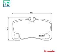Brembo Rear Brake Pad Set P65022 Fits Porsche 911