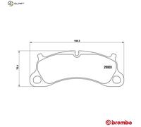 Brembo Front Brake Pad Set P65025 - 4 Pads, Prep for Wear Indicator, Porsche 911/Targa/Convertible