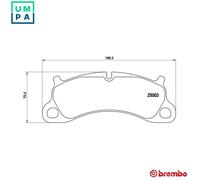 Brembo Front Brake Pad Set P65025 - 4 Pads, Prep for Wear Indicator, Porsche 911/Targa/Convertible