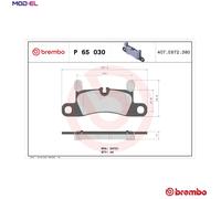 Brake pads P 65 030 BREMBO for PORSCHE CAYENNE