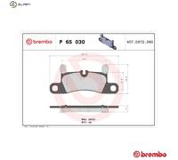 Brake pads P 65 030 BREMBO for PORSCHE CAYENNE