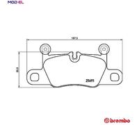 BREMBO Brake pad set PRIME LINE prepared for wear indicator P 65 031 Brake pads,Brake pad set, disc brake AUDI,PORSCHE,e-tron GT Limousine,911 (991)