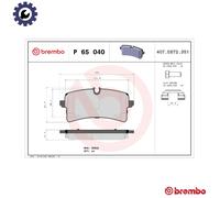 BREMBO P 65 040 Brake pad set