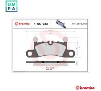 Brembo Brake Pad Set P 65 042 - Rear Disc Brake for Porsche 911, Cayenne, Boxster/718, Cayman