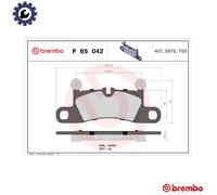 Brembo Brake Pad Set P 65 042 - Rear Disc Brake for Porsche 911, Cayenne, Boxster/718, Cayman