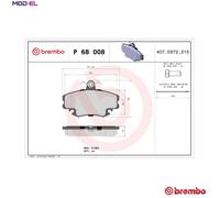 BRAKE PAD SET DISC BRAKE P 68 008 FOR RENAULT 18/Break/Variable 19/II/Mk/ 1.8L