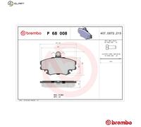 BRAKE PAD SET DISC BRAKE P 68 008 FOR RENAULT 18/Break/Variable 19/II/Mk/ 1.8L