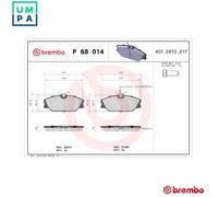 BREMBO P 68 014 Brake pad set