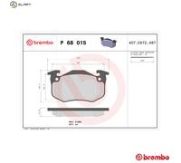 Brembo Brake Pad Set P 68 015 - Front Disc Brake for Renault Clio, Twingo, Super 5