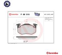 Brembo Brake Pad Set P 68 015 - Front Disc Brake for Renault Clio, Twingo, Super 5