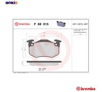 Brembo Brake Pad Set P 68 015 - Front Disc Brake for Renault Clio, Twingo, Super 5