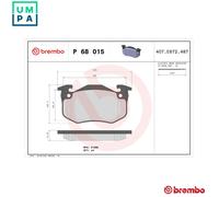 Brembo Brake Pad Set P 68 015 - Front Disc Brake for Renault Clio, Twingo, Super 5
