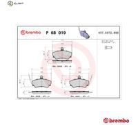 Brembo Brake Pad Set P 68 019 – Disc Brake for Renault Espace Mk II