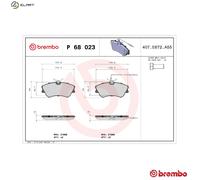 BREMBO P 68 023 Brake pad set