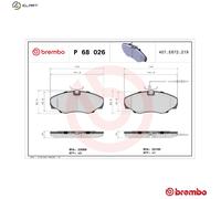 Brembo Brake Pad Set P 68 026 Disc Brake for Renault Espace III