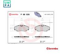 BREMBO P 68 026 Brake Pad Set, disc brake for RENAULT