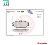 Brake pads P 68 027 BREMBO for RENAULT LAGUNA I Estate MEGANE I Coach LAGUNA I