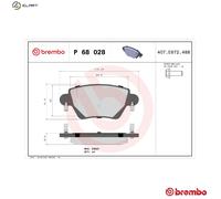 Brembo Brake Pad Set P 68 028 Rear Disc Brake for Renault Kangoo/Kangoo Express