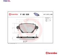Brembo Brake Pad Set P 68 028 Rear Disc Brake for Renault Kangoo/Kangoo Express