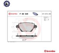 Brembo Brake Pad Set P 68 028 Rear Disc Brake for Renault Kangoo/Kangoo Express