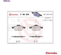 BRAKE PAD SET DISC BRAKE P 68 029 FOR RENAULT WIND LAGUNA/II/Grandtour/Sport