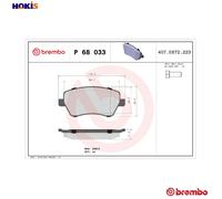 BRAKE PAD SET DISC BRAKE P 68 033X FOR RENAULT DUSTER/SUV MODUS/GRAND LOGAN/II