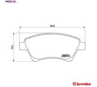 Brake pads P 68 034 BREMBO for RENAULT MEGANE II Sport Tourer KANGOO MEGANE II