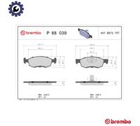 Brembo Brake Pad Set P 68 039 - Front Axle - for Dacia, Renault Logan