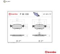 Brembo Brake Pad Set P 68 039 - Front Axle - for Dacia, Renault Logan