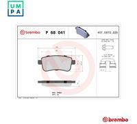 Brembo P68041 Rear Disc Brake Pad - Set of 4