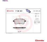 Brake pads P 68 041 BREMBO for RENAULT MEGANE III Coupe MEGANE CC FLUENCE ZOE