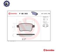 Brembo Brake Pad Set Rear With Caliper Screws Fits Renault Kangoo Kangoo Be Bop