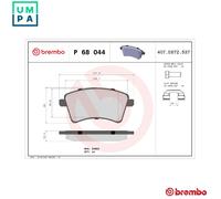 Brake pads P 68 044 BREMBO for RENAULT MERCEDES-BENZ