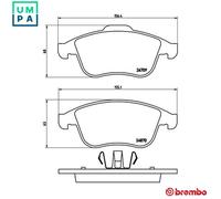 Brake pads P 68 045 BREMBO for RENAULT LATITUDE LAGUNA III LAGUNA Coupe
