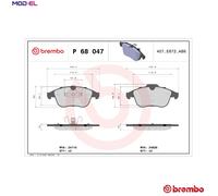 Brembo P68047 Brake Pad Set Fits Renault Latitude 2.0 16V 2.5 V6 1.5 dCi