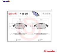 BRAKE PAD SET DISC BRAKE P 68 047X FOR RENAULT CLIO/MIO/IV SCENIC/GRAND/III 1.6L
